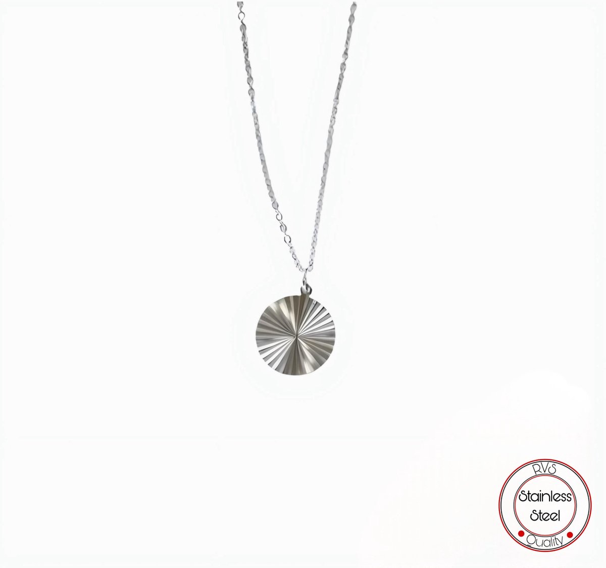 Borasi Ketting Met Ronde Bedel | Zilverkleurig | Roestvrij Staal | Dames Sieraden |
