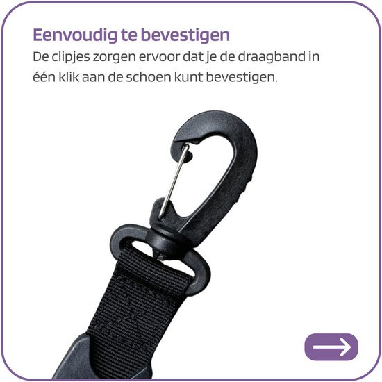 Jobber - Skischoen draagband - Skeelers - Snowboard - Schoenen drager - Zwart