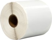 Een rol met witte, ronde stickers, 80mm.