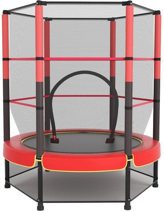 OFMOTRA Trampoline - Inclusief veiligheidsnet - Kinder Trampoline - Buitenspeelgoed - 140 cm - tot 150kg - Rood