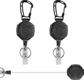 Magnetische Uittrekbare Sleutelhanger – 80 Cm Staalkoord, Intrekbaar, Voor ID-kaart, Zaklamp Of Gereedschap, Compact En Sterk