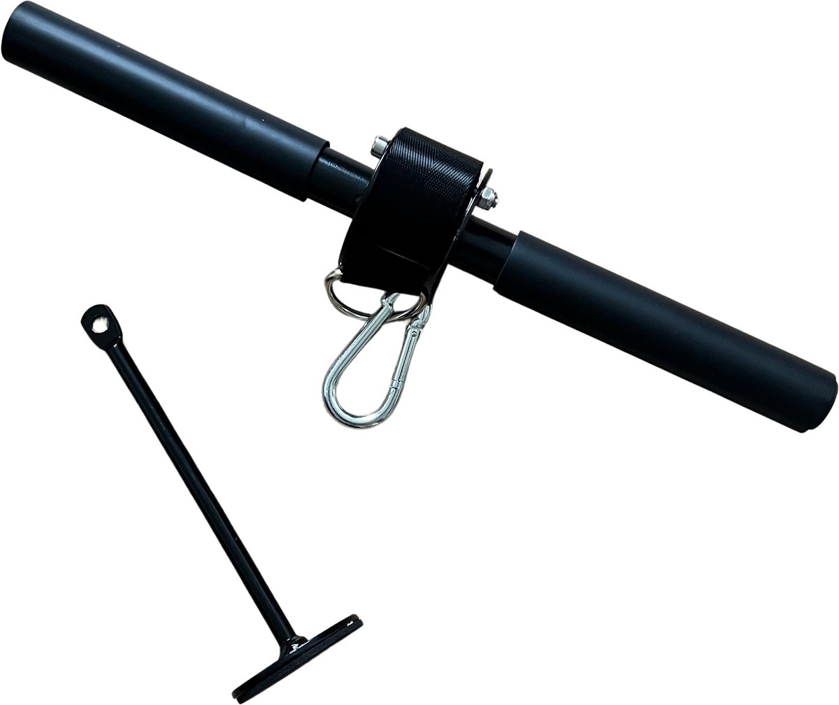 Onderarm Trainer Wrist Twister – Effectieve onderarmtraining met haak voor gewichten. Draai aan de handvatten voor spieractivatie en verzuring. Geschikt voor gewichten tot 18 kg, met excenter voor variabele weerstand. Compact en lichtgewicht.