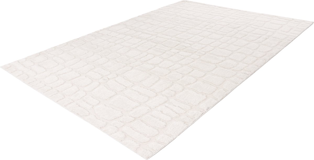 Lalee Lotus vloerkleed geometrisch tapijt bohemienstijl scandinavisch karpet hoog laag polig 160x230 cm ivory gebroken wit