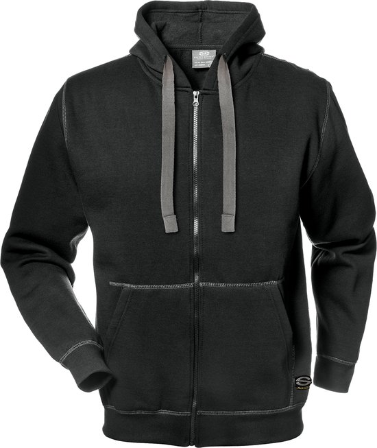 SWEAT-SHIRT SIR SAFETY KANGOO Homme, Anthracite - Fermeture éclair intégrale - Poches kangourou - Capuche avec cordon de serrage
