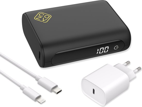 Powerbank 10000 mAh USB-C PD Powerbank met 20W Oplader en - Powerbank - €34,95