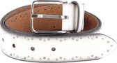 Vanzetti Cuir Ceinture Denim Love 35mm Full Leather Belt W110 White Blanc