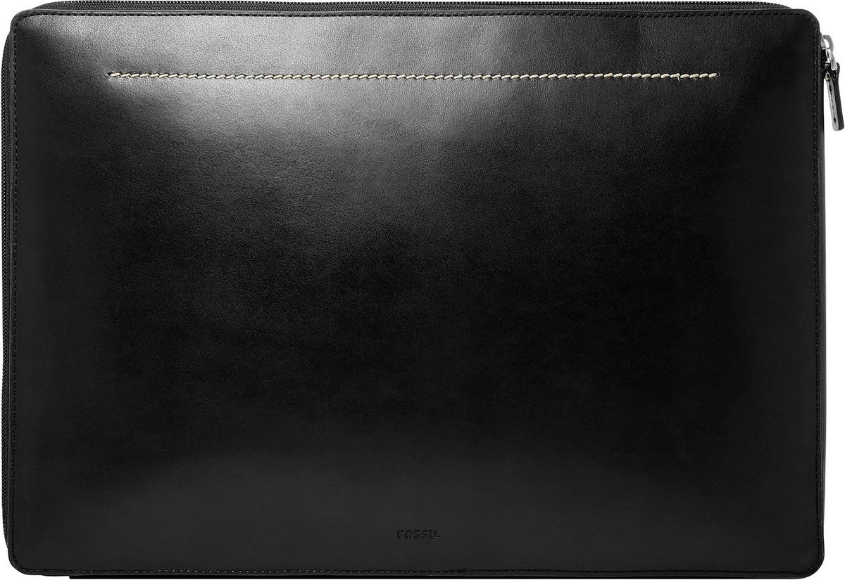 FOSSIL Leren Laptop hoes met laptopvak Westover Laptop Case Black Zwart