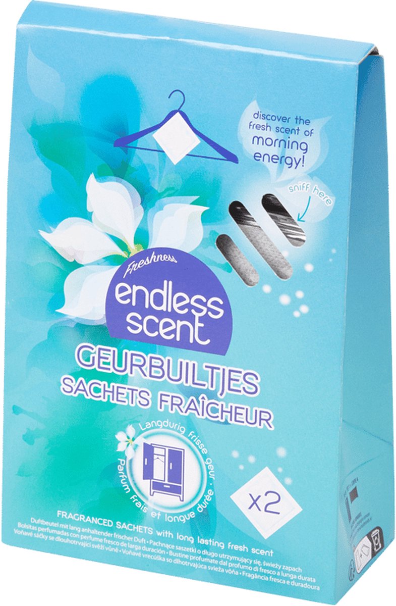 Endless Scent geurzakjes |Morning Energy| Geurbuiltjes |kledingkast Geurtjes| Interieur Geur|2x Zakjes