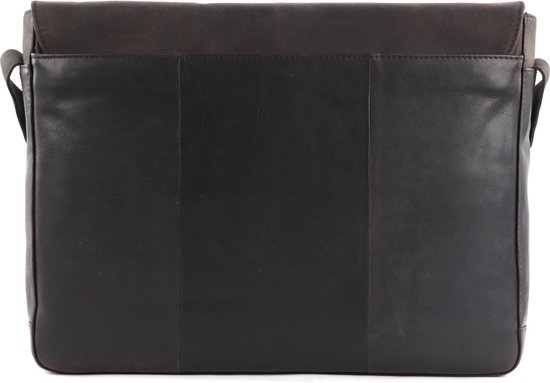 strellson Cuir Sac à épaule bandoulière Sac d'ordinateur portable pour ordinateur portable Brick Lane Messenger Dark Brown Brun