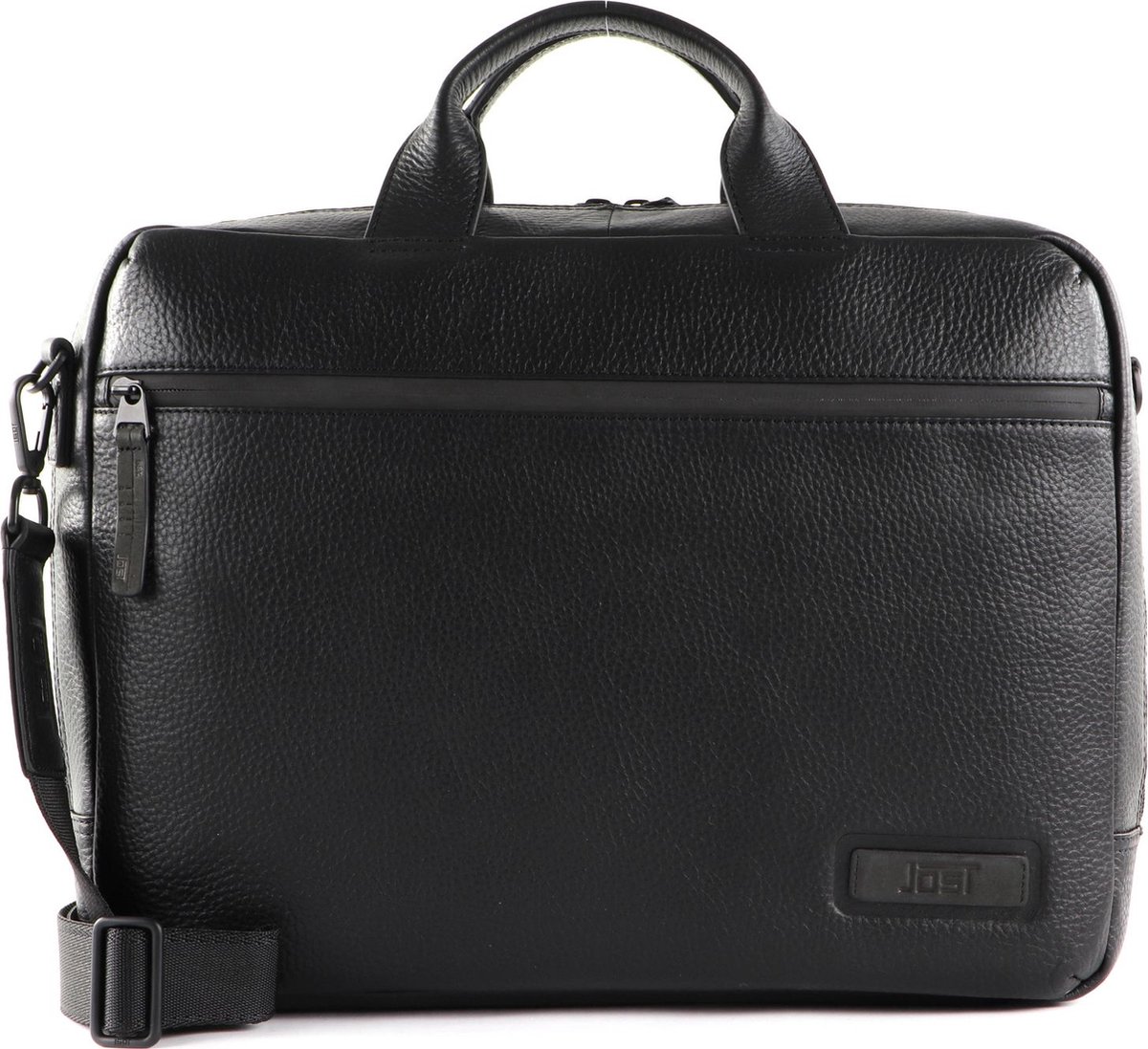 JOST Leren Afzonderlijke gevallen Laptoptas met laptopvak Stockholm Business Bag Black Zwart
