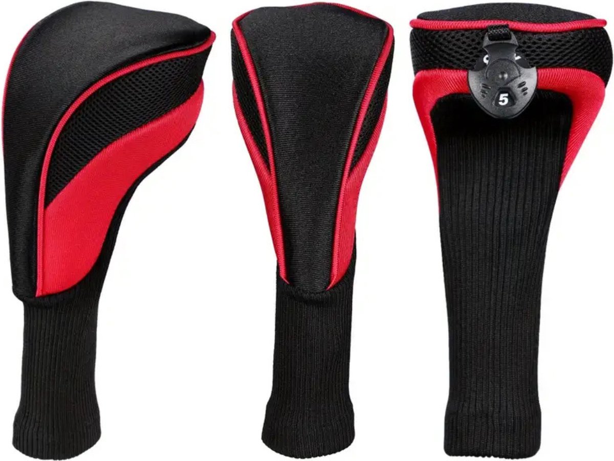Bovista Golfclub Headcover - Covers - Beschermers - Golfset - Rood - 3 Stuks