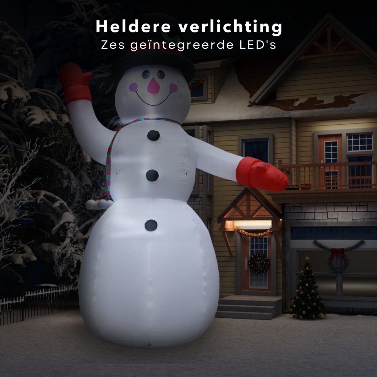 vidaXL Sneeuwpop opblaasbaar met LED's 1000 cm | BIANO