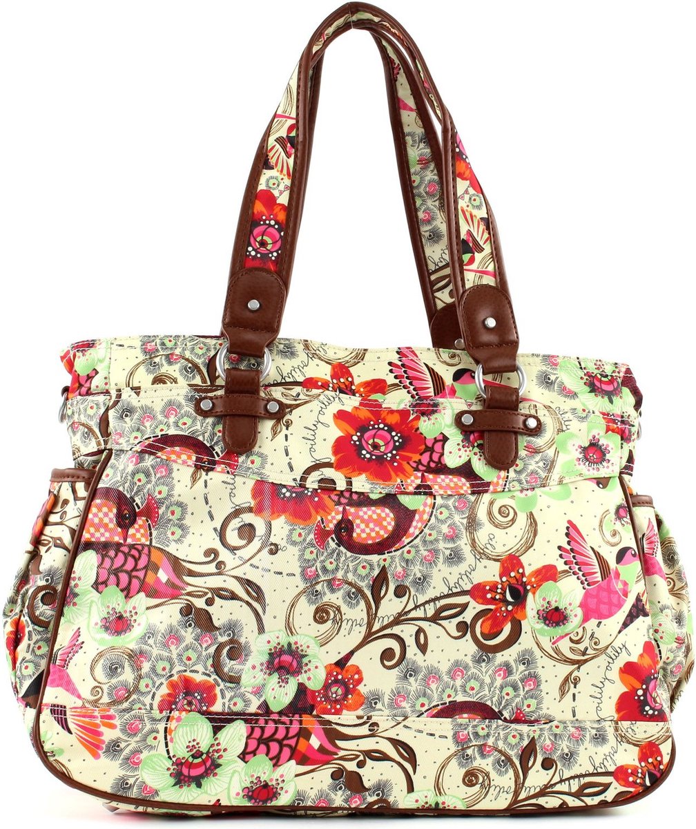 Oilily Schoudertas Luiertas Tropical Birds Diaper Bag Cream-White Wit Veelkleurig – foto 5