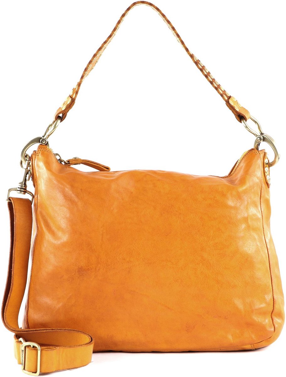 CAMPOMAGGI Leren Schoudertas Shoulder Bag Giallo Geel