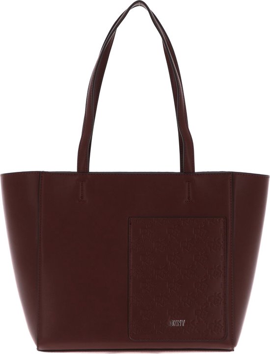 DKNY Cuir Sac shopper Sac à épaule Vida Tote Chestnut Brun