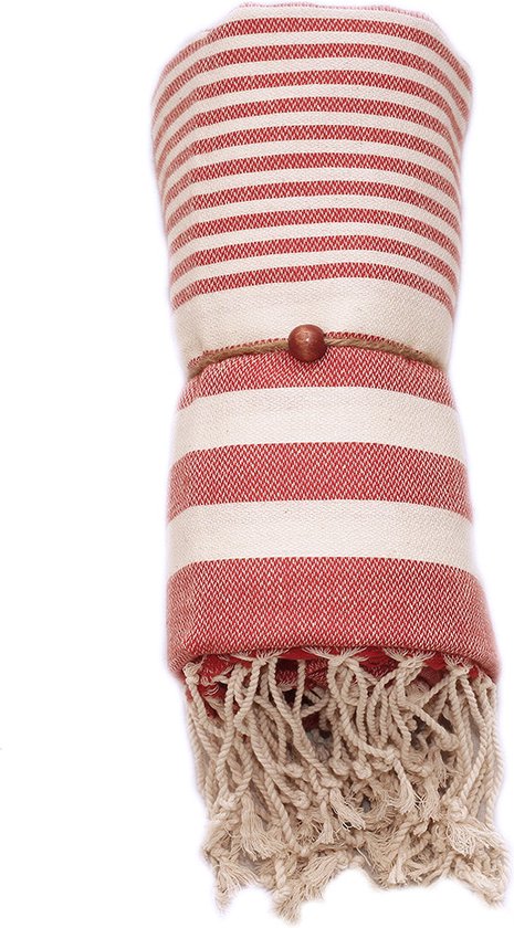 Harem Red- Hamamdoek - Handdoek - Strandlaken - 100% Katoen - 100cm x 180cm