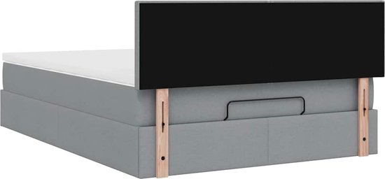 vidaXL Lit ottoman avec matelas, 140 x 200 cm, tissu, gris clair