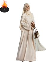 Nivard Islamitische Kleding - Djellaba Dames - Moslim Kleding - Arabisch Dames Kaftan - Alhamdulillah - Abrikoos L