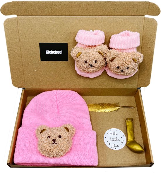 Kraamcadeau meisje met roze muts en roze sokjes - brievenbuspakket - kan rechtsreeks als cadeau worden verstuurd van BamBam — afbeelding 5