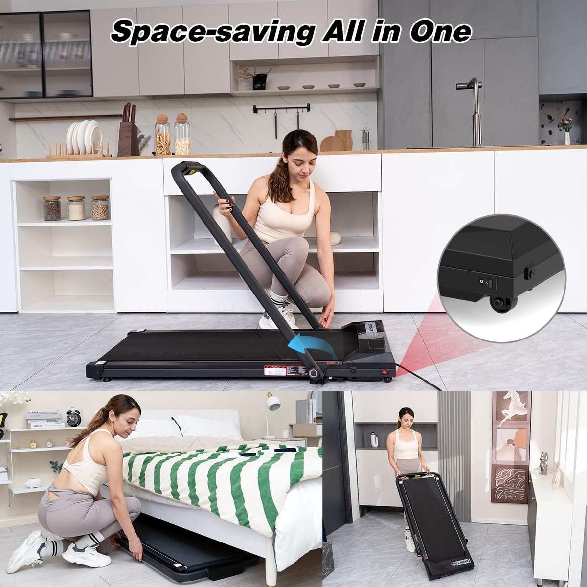 Afbeelding 3 van LIKESPORTING LS8 loopband inklapbaar- met 6% helling- Elektrische loopband met helling- inklapbaar met helling- ruimtebesparend 1400W