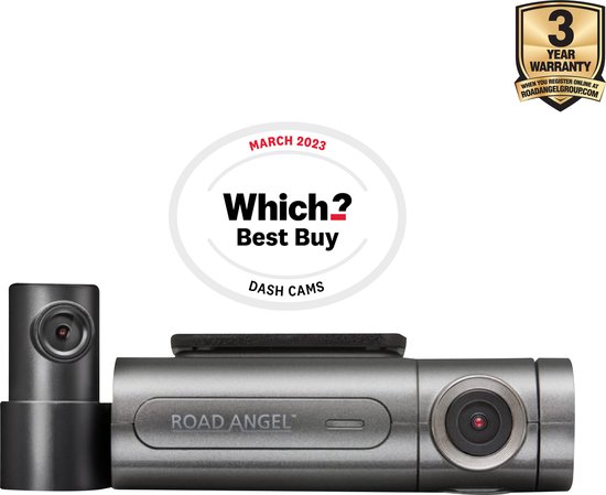 Road Angel Halo Pro64 Dashcam voor Auto - Voor en Achtercamera - Wifi – 1520p Full HD Autocamera Voor - 1080p Camera Achter - Inclusief 64GB SD kaart - Looprecording - Nachtzicht - beeldstabilisatie