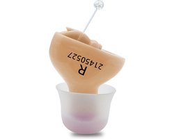 WK® Mini Digitaal Intelligente Ruisonderdrukking Gehoorapparaat- Rechteroor- CIC (Complete in the Canal) ontwerp- Gepatenteerde Japanse nanotechnologie-chip voor medische doeleinden-HiFi-geluid van hoge kwaliteit - Met batterij- Beige