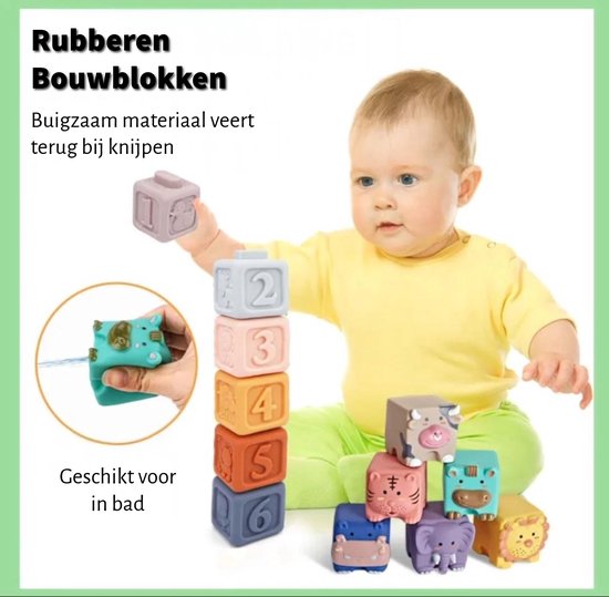 Educatief Baby Speelgoed 6 Maanden - speelgoed 1 jaar - XXL box - 6-in-1 box - Montessori Educatief Speelgoed - 33 psc - Zachte Blokken - Vormen Sorteer Kubus - Trekkoord Speeltje - Educatieve Doekjes - Tissue box - inclusief Opbergtas van Merkloos — afbeelding 5