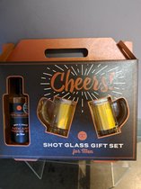 geschenk set mannen - grappig - leuk geschenk - kerst - vader dag - cheers - shot glass gift set - origineel kado - berk cerder