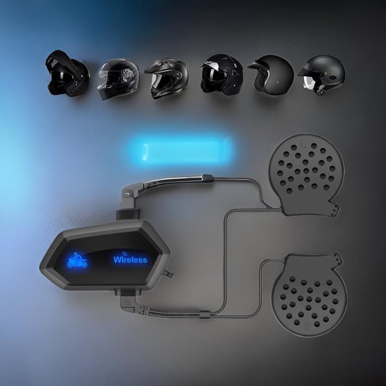 TechU™ Motor Communicatiesysteem Handsfree – Motor Headset Helm – Bluetooth 4.1 – Motorhelm Oproepen opnemen, Bellen & Muziek luisteren