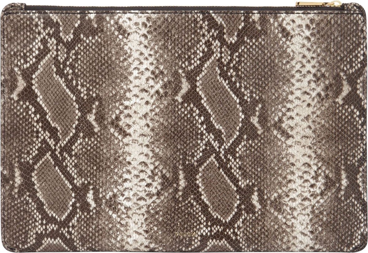 FOSSIL Utensil zak Pouch Python Grijs
