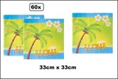 60x Servetten Tropical Aloha 33cmx 33cm - Hawai Thema feest tropisch festival
