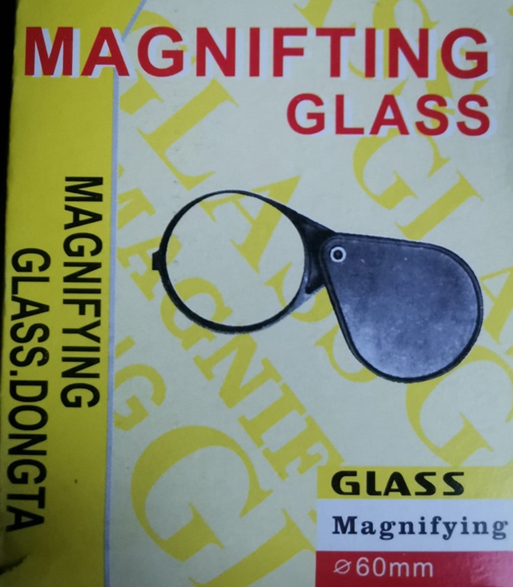 Loep Opvouwbaar - magnifting - loep van 60 mm - hardcase - Glass