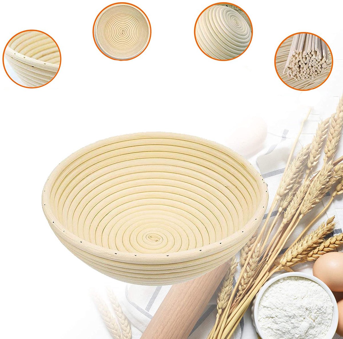 Fermentatiemand Voor Het Bakken Van Brood - Set Van 2 Rijsmandjes En Deegmessen Brood Bakaccessoires Zuurdough Startset Deegsnijder