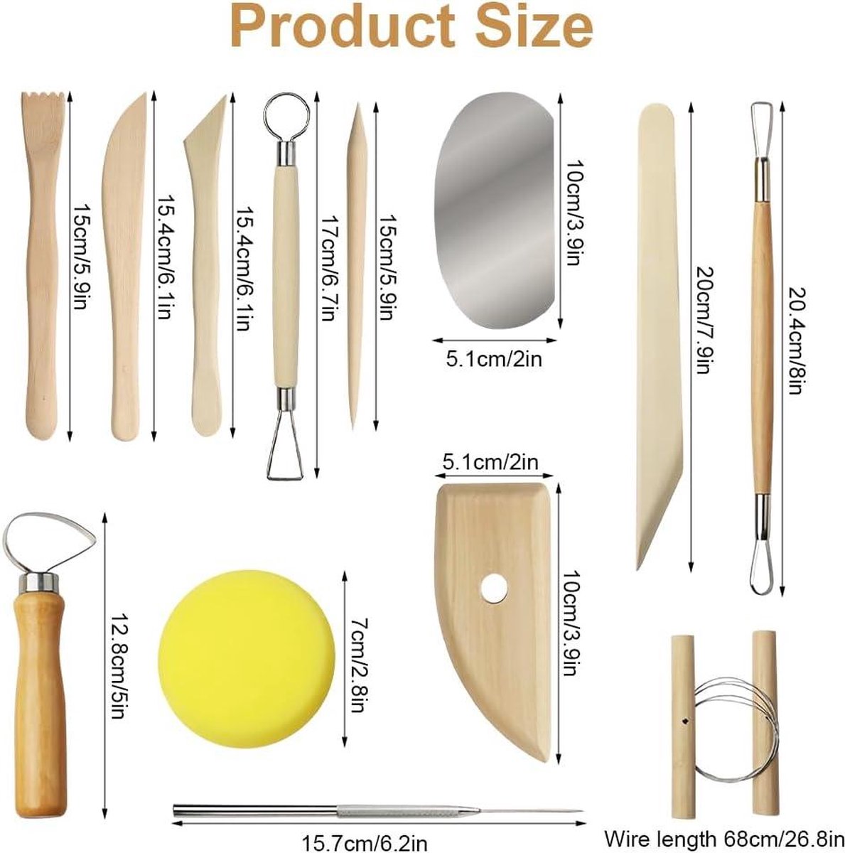 mreechan Modelleergereedschap, 42 stuks snijgereedschap klei keramiek sculping klei gereedschap