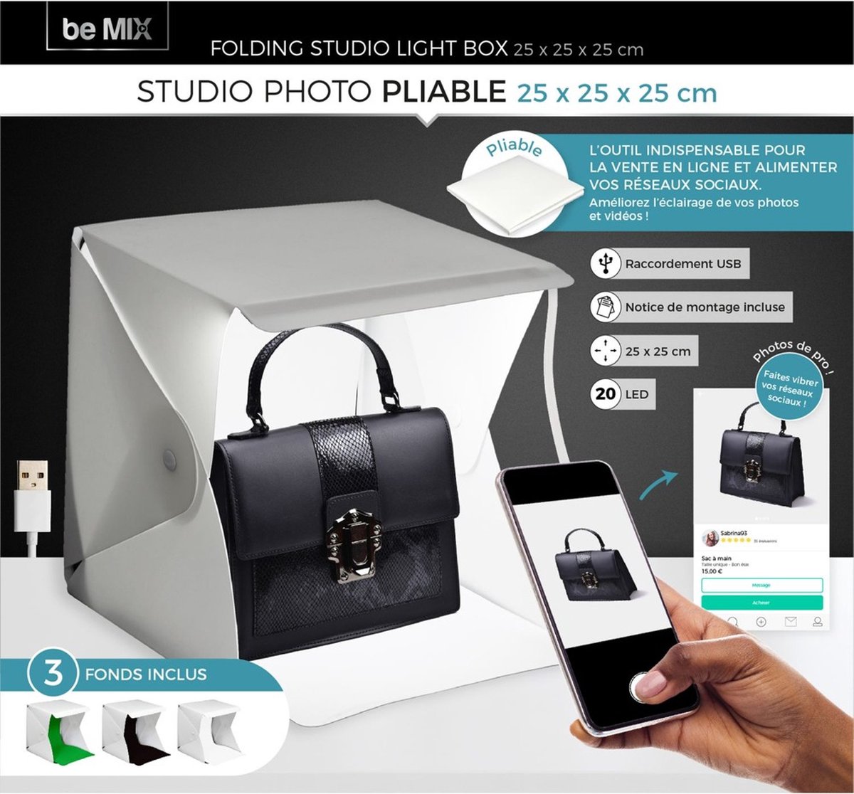 Fotostudio met led verlichting