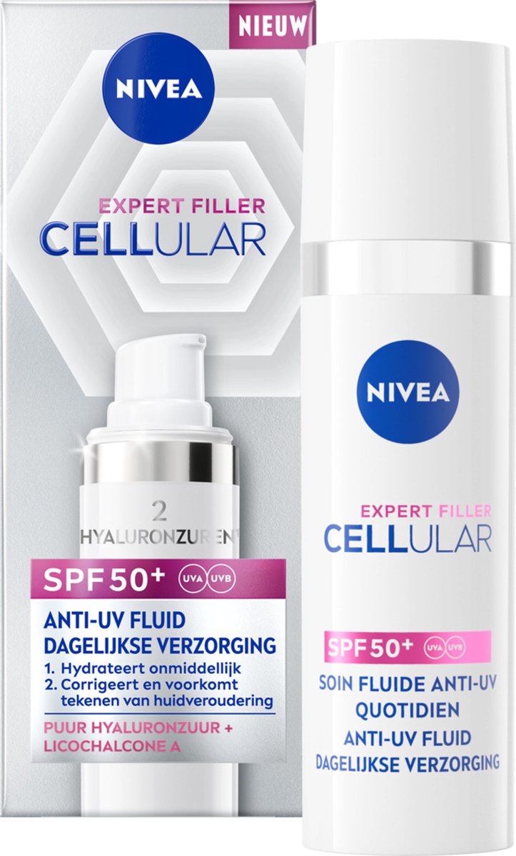 Goedkoopste NIVEA Cellular Expert Filler SPF50 Daily UV Fluid Serum - Skincare met Hyaluronzuur en SPF - Gezichtsserum met Hyaluron - 30ml