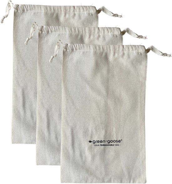 Foto: 3 stuks bio katoenen broodzakken 38x24 cm broodzakken katoenen zak biologische broodtas milieuvriendelijke broodzak opbergzak voor brood fruit groenten herbruikbare broodzakken met trekkoord