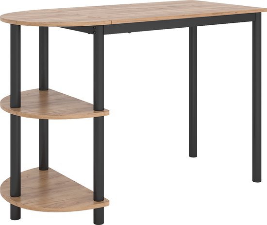 VIVA MAT Eik goud/Zwart - MODERNE KOFFIE TAFEL MET SCHAPPEN