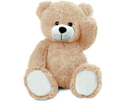 foto van Pluche Knuffel Beer Barry 100 cm (Beige) – Grote XXL Teddybeer 100cm – XL Knuffelbeer extra Groot