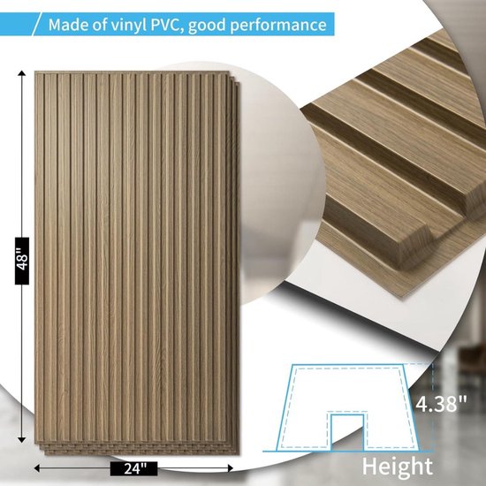 Art3d 6 stuks 3D-wandpanelen, pvc, plafondtegels