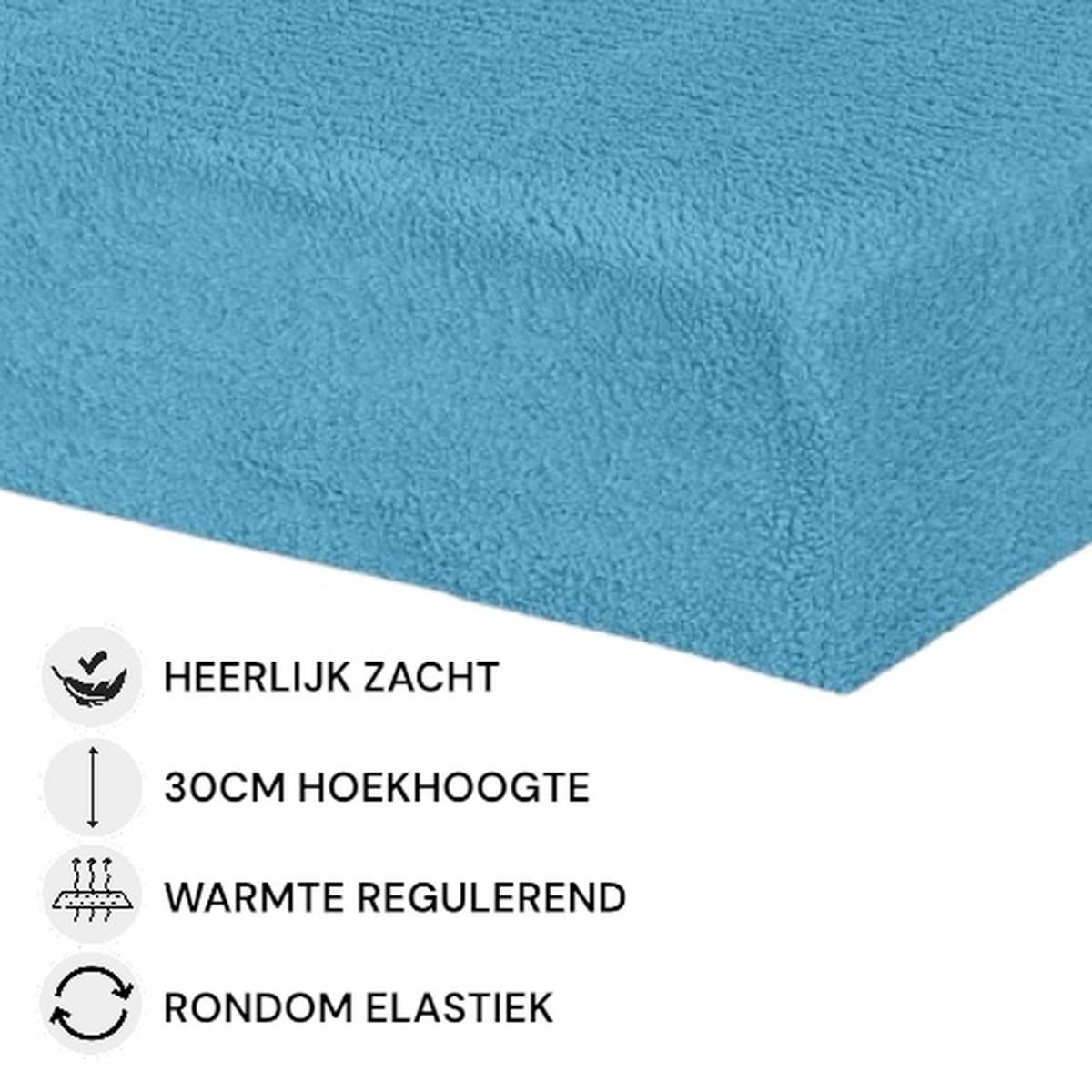Husch - Teddy Fleece Hoeslaken - 140x200 - Petrol
