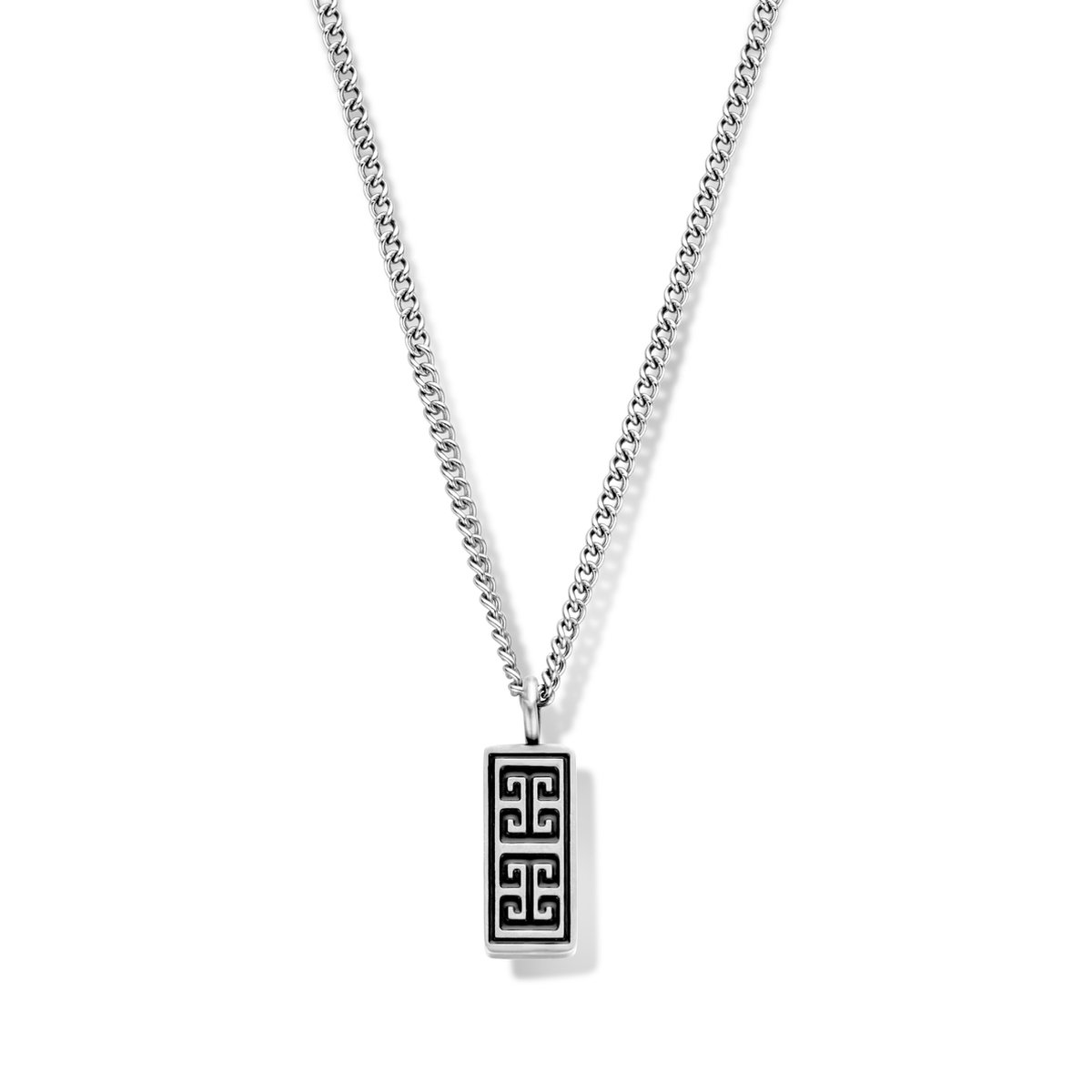 Frank 1967 7FN-0015 Stalen Heren Ketting met Hanger - lengte 60 cm - zilverkleurig - Cadeau voor mannen