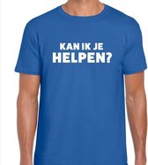 Kan ik je helpen beurs/evenementen t-shirt blauw heren S