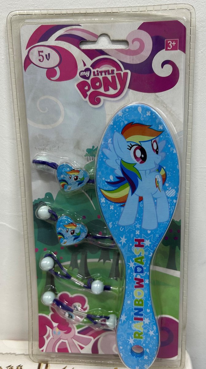 My Little Pony Haaraccessoires Borstel & 4 Elastiekjes - Meisje- Geschenk