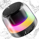 RGB bluetooth speaker -Bluetooth 5.3- Extra bas-IP7 waterdichte speaker-RGB-licht-TF-kaart USB-dual-pairing-Stereo-draagbare speaker -zwart