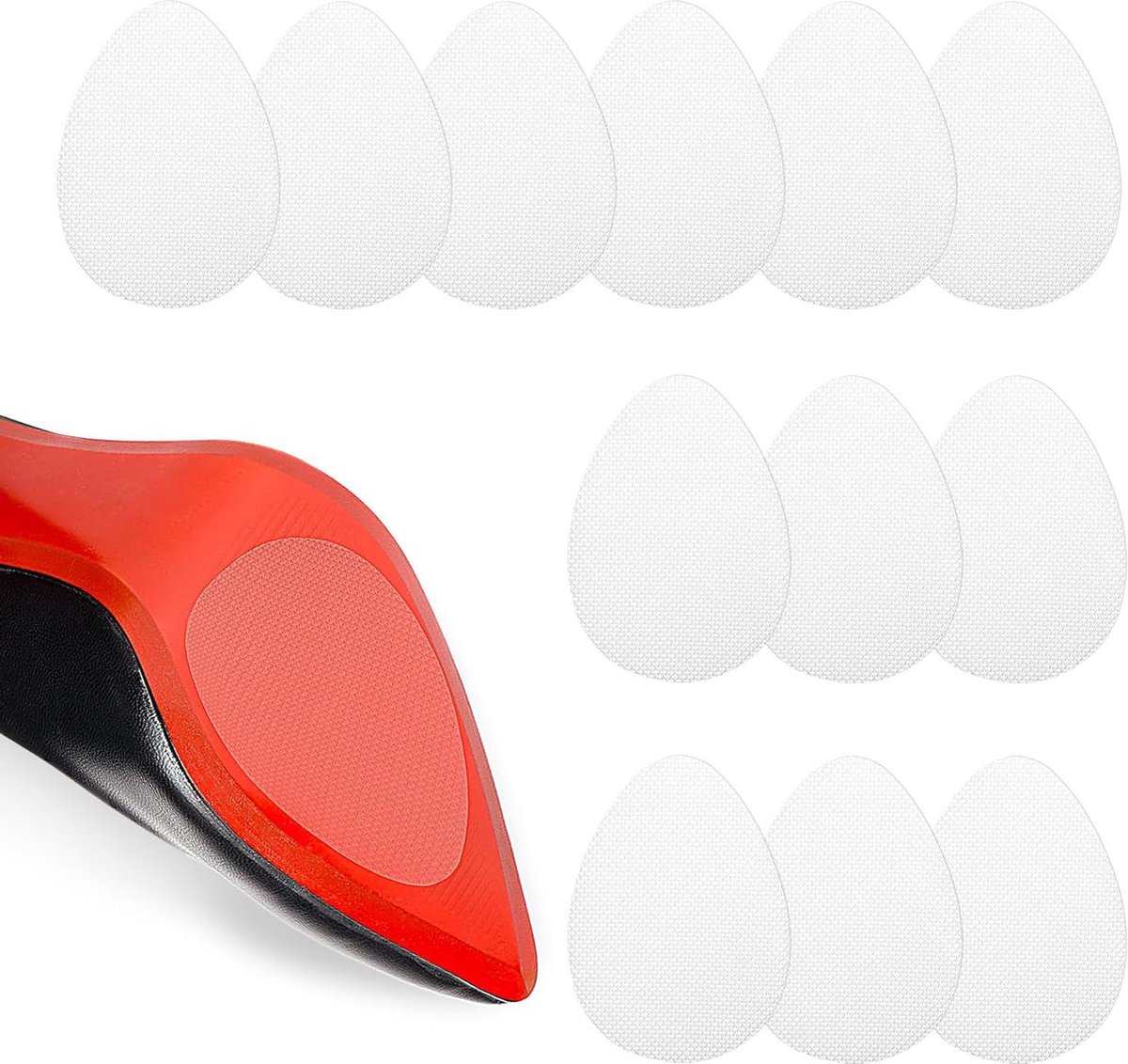 Antislipzoolpads - Zelfklevende zoolbescherming voor schoenen met hoge hakken (12 stuks, doorschijnend) .