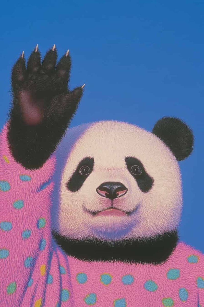 Panda Poster - Stipjestrui - Dieren - Grappig - Mode - Schattig - Coole - Stijlvolle - Kleurrijk - posters - formaat 50x70cm - Wanddecoratie - S4716