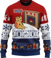 JAP Christmas Around the World Kersttrui voor kinderen (maat 134/140) - 100% Gerecycled - Kriebelt niet - Kerstcadeau - Foute Kersttrui jongens en meisjes (9/10 jaar) - Nederland - Rood/Wit/Blauw