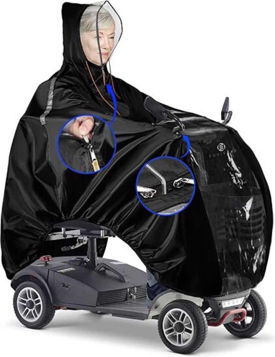 Goedkoopste Equivera Regencape Scootmobiel - Regencape Scootmobiel - Scootmobiel Regencape - Regenponcho Scootmobiel