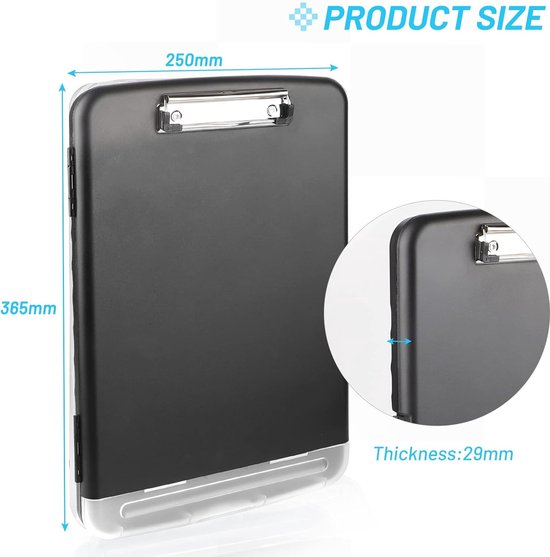 Noda Luxe lederen klembord a4 Letter Size, conferentie map, vergaderpadfolio (lichtblauw